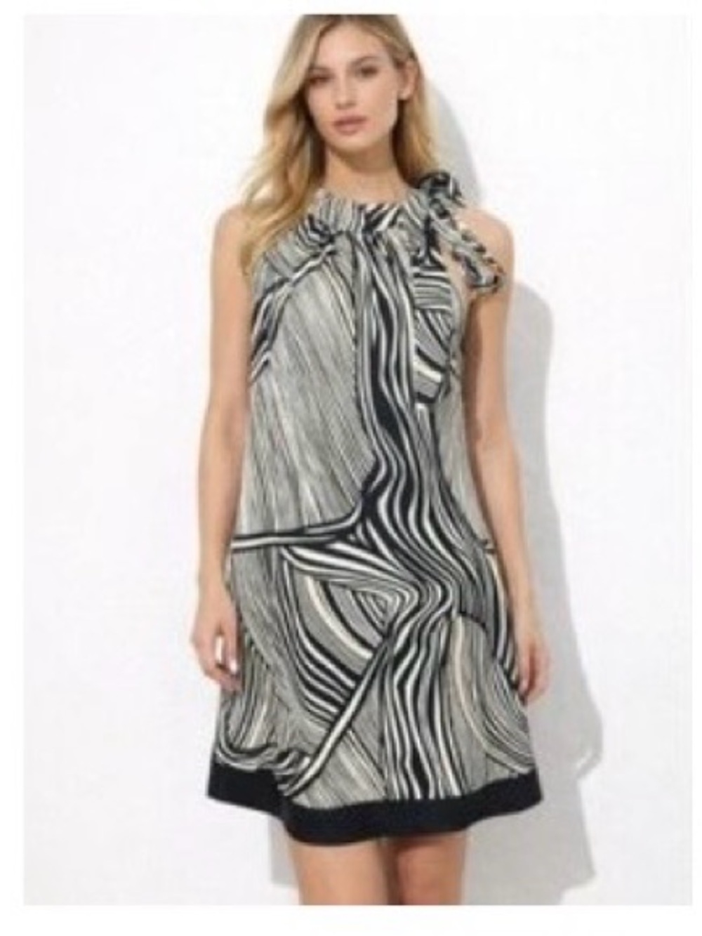 White House Black market Abstract Halter Dress